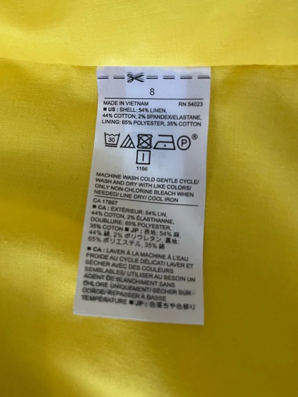 Banana Republic Yellow Blazer NWT - Picture 6 of 6